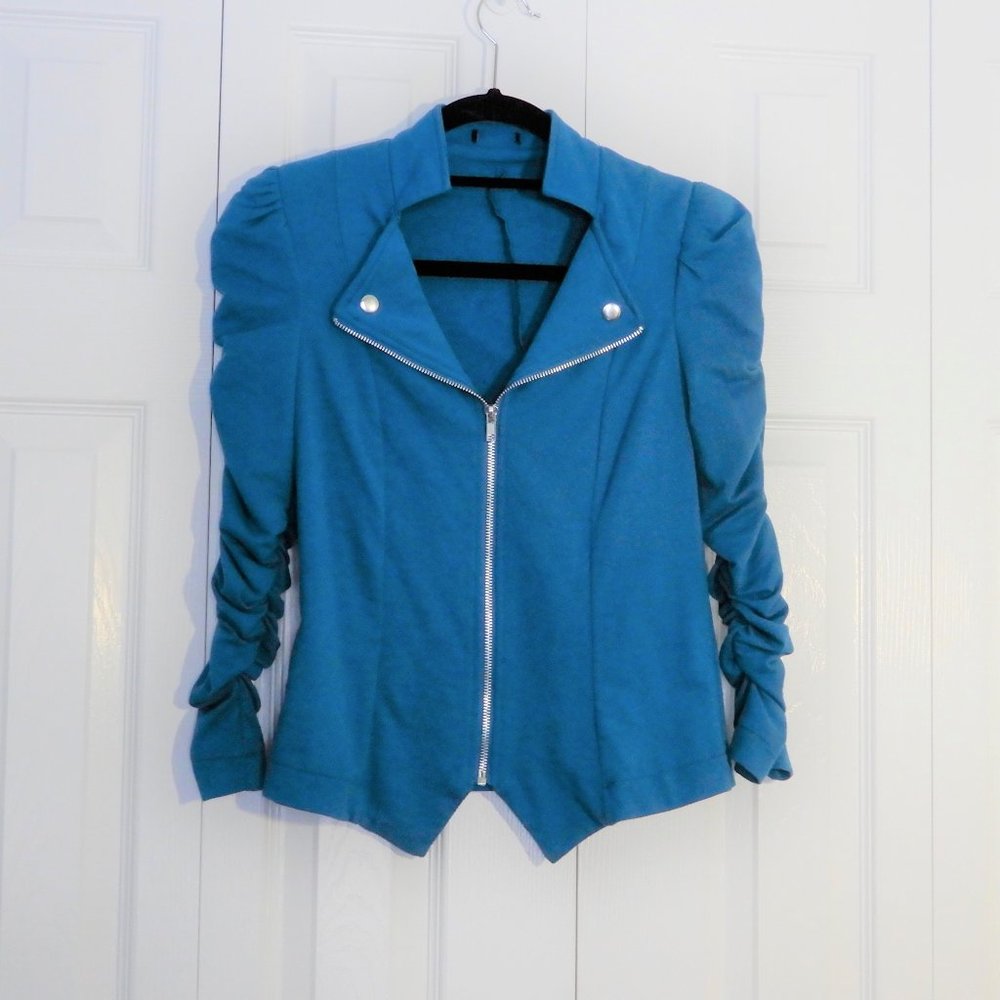 Fleece motorcycle style jacket in Size XS